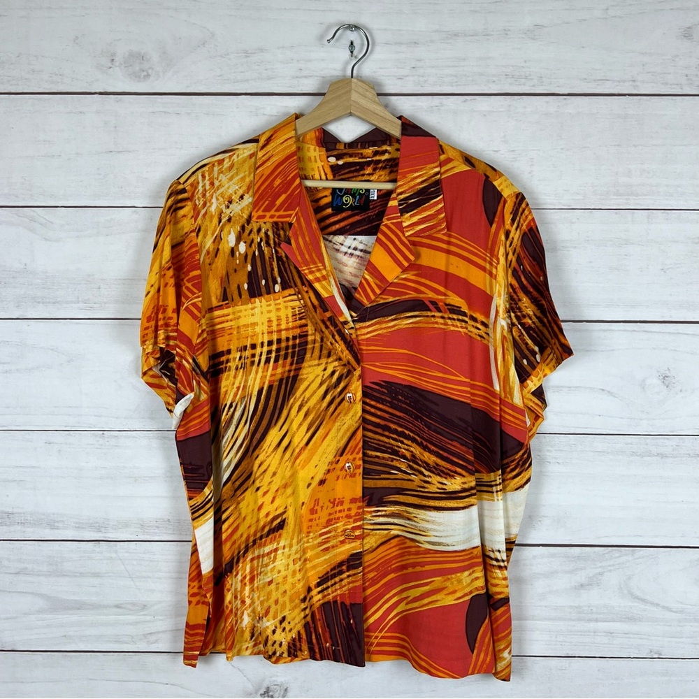 Vintage Jams World Hawaiian Button Short Sleeve Shirt 2XL